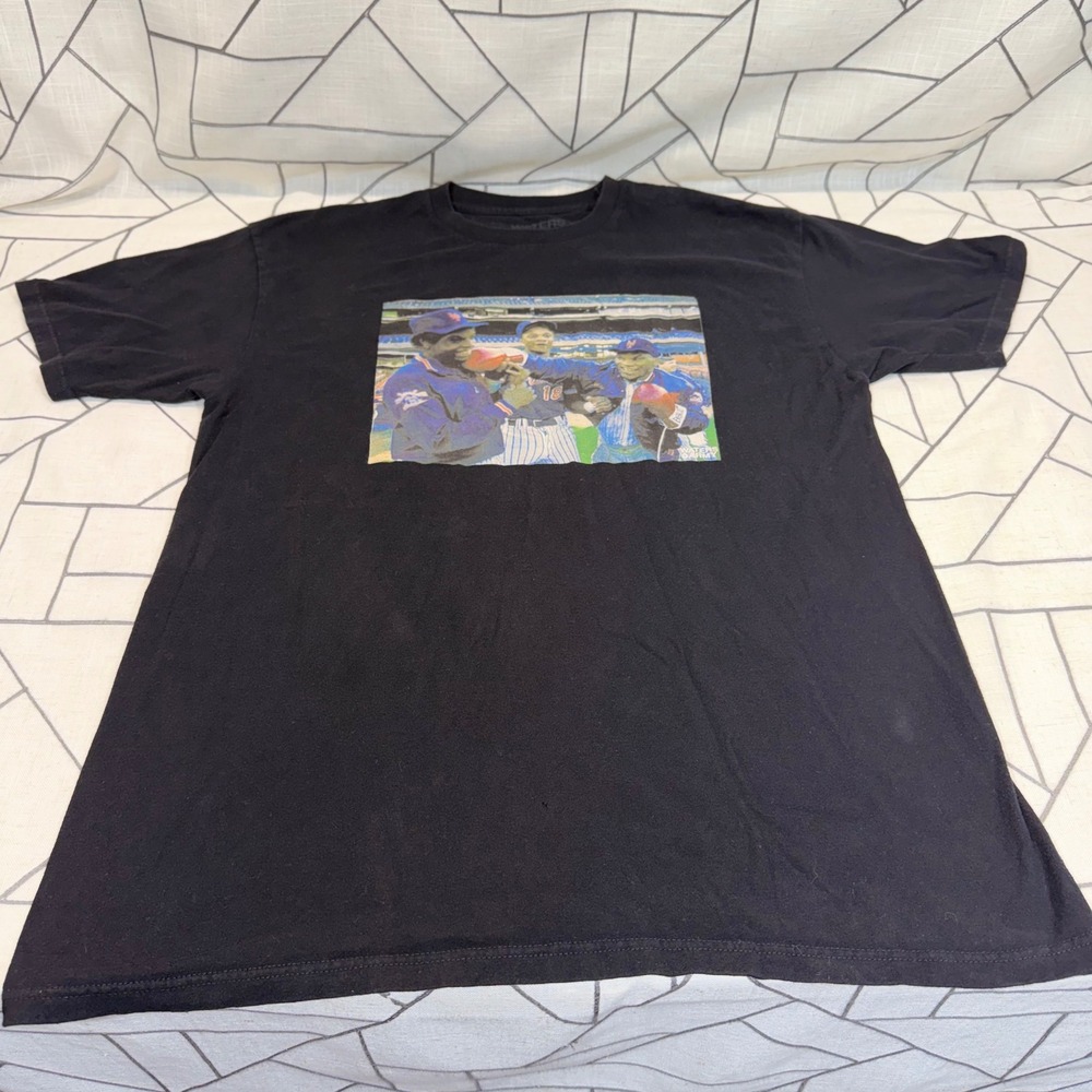 Waters Army T-Shirt LG Black Mike Tyson Darryl Strawberry Graphic Tee SR12-203